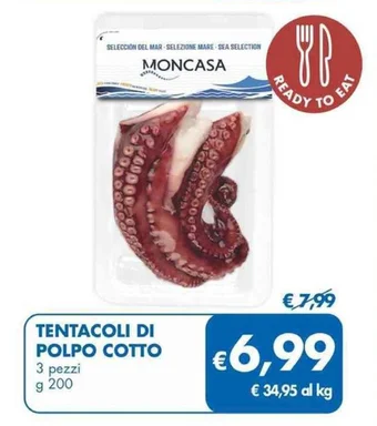 MD Discount TENTACOLI DI POLPO COTTO 3 pezzi g 200 offerta
