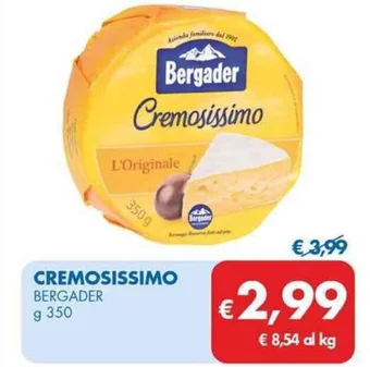 MD Discount CREMOSISSIMO BERGADER g 350 offerta