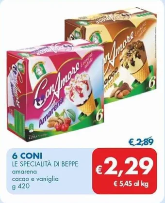 6 CONI LE SPECIALITÀ DI BEPPE amarena cacao e vaniglia g 420