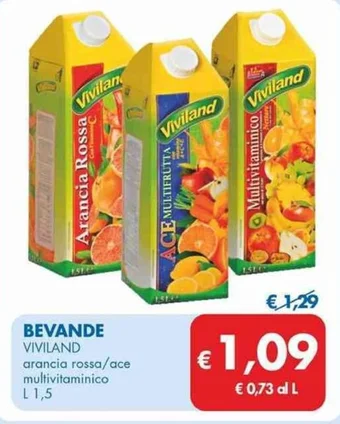 MD Discount BEVANDE VIVILAND arancia rossa/ace multivitaminico L 1,5 offerta