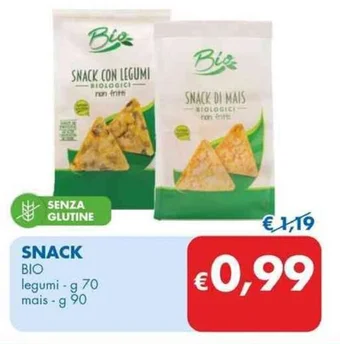 MD Discount SNACK BIO legumi - g 70 mais - g 90 offerta