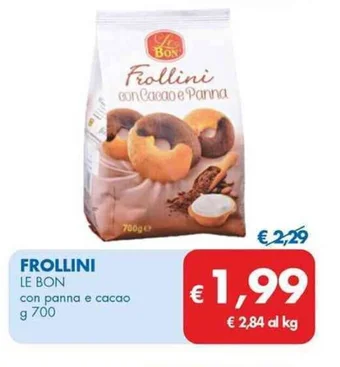 MD Discount FROLLINI LE BON con panna e cacao g 700 offerta