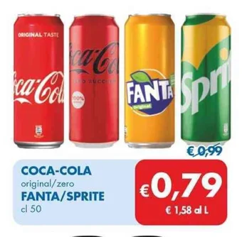 MD Discount COCA-COLA original/zero FANTA/SPRITE cl 50 offerta