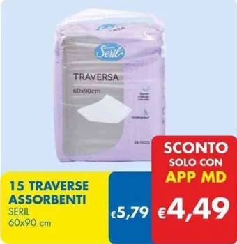 MD Discount 15 TRAVERSE ASSORBENTI SERIL 60x90 cm offerta