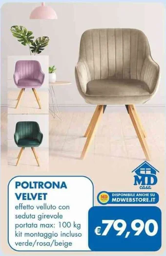 MD Discount POLTRONA VELVET offerta