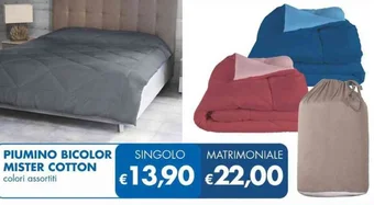 MD Discount PIUMINO BICOLOR SINGOLO MISTER COTTON SINGOLO offerta
