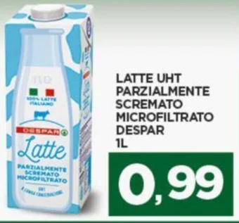 Interspar LATTE UHT PARZIALMENTE SCREMATO MICROFILTRATO DESPAR 1L offerta