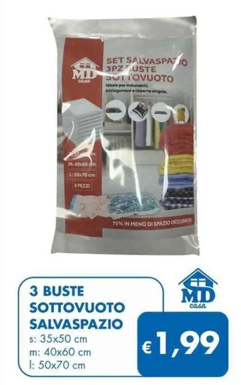 MD Discount 3 BUSTE SOTTOVUOTO SALVASPAZIO offerta