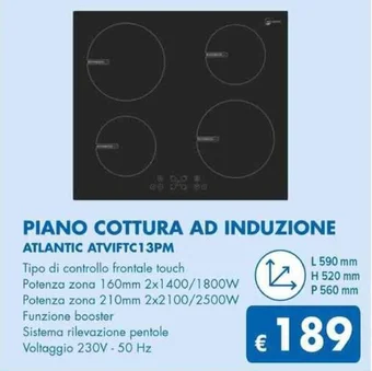 PIANO COTTURA AD INDUZIONE ATLANTIC ATVIFTC13PM