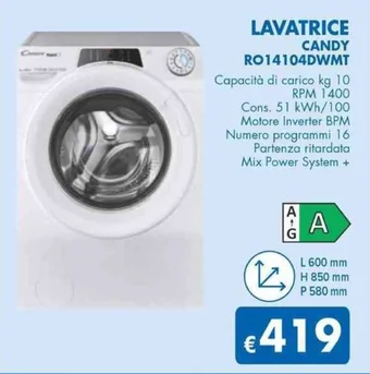 MD Discount LAVATRICE CANDY RO14104DWMT offerta