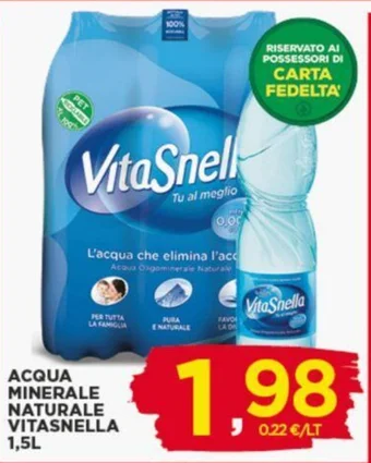 ACQUA MINERALE NATURALE VITASNELLA 1,5 L