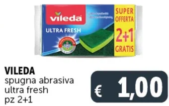 Deco Supermercati VILEDA spugna abrasiva ultra fresh pz 2+1 offerta