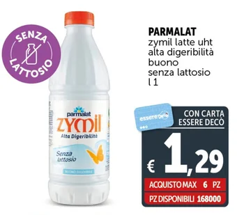 Deco Supermercati PARMALAT zymil latte uht alta digeribilità buono senza lattosio l 1 offerta