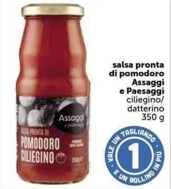 Il Gigante salsa pronta di pomodoro Assaggi e Paesaggi ciliegino/ datterino 350 g offerta