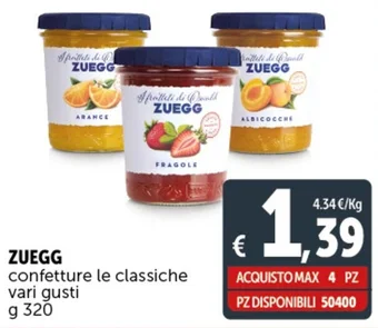 Deco Supermercati ZUEGG confetture le classiche vari gusti g 320 offerta