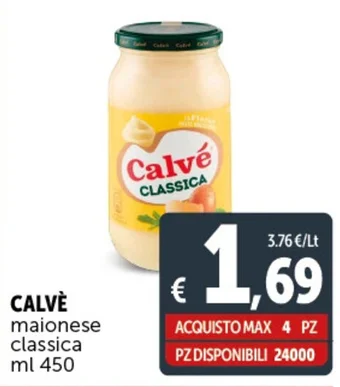 Deco Supermercati CALVE maionese classica ml 450 offerta