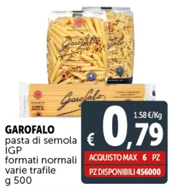 Deco Supermercati GAROFALO pasta di semola IGP formati normali varie trafile g 500 offerta
