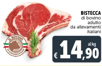 Deco Supermercati BISTECCA di bovino adulto da allevamenti italiani offerta