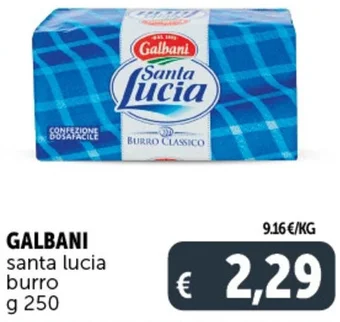 Deco Supermercati GALBANI santa lucia burro g 250 offerta