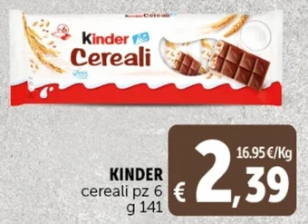 Deco Supermercati KINDER cereali pz 6 g 141 offerta