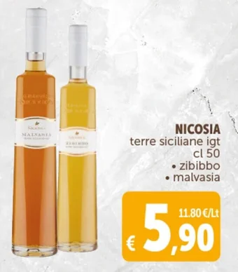 Deco Supermercati NICOSIA terre siciliane igt cl 50 • zibibbo • malvasia offerta