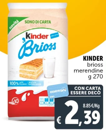 Deco Supermercati KINDER brioss merendine g 270 offerta