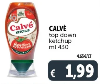 Deco Supermercati CALVÈ top down ketchup ml 430 offerta