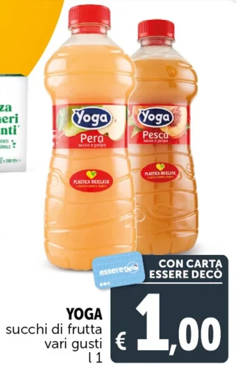 Deco Supermercati YOGA succhi di frutta vari gusti l 1 offerta