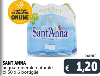 Deco Supermercati SANT'ANNA acqua minerale naturale cl 50 x 6 bottiglie offerta