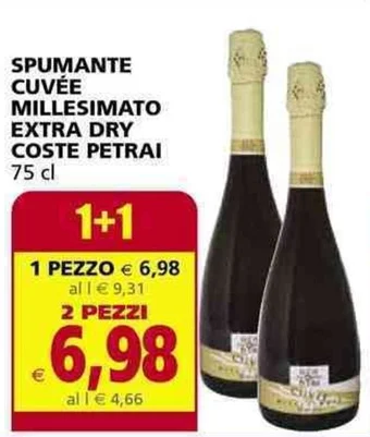 SPUMANTE CUVÉE MILLESIMATO EXTRA DRY COSTE PETRAI 75 cl