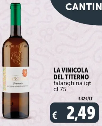 Deco Supermercati LA VINICOLA DEL TITERNO falanghina igt cl 75 offerta