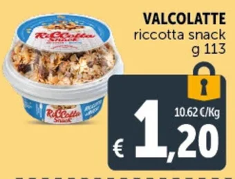 Deco Supermercati VALCOLATTE riccotta snack g 113 offerta