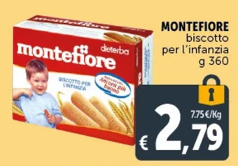 Deco Supermercati MONTEFIORE biscotto per l'infanzia g 360 offerta