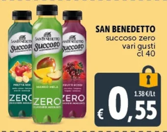 Deco Supermercati SAN BENEDETTO succoso zero vari gusti cl 40 offerta