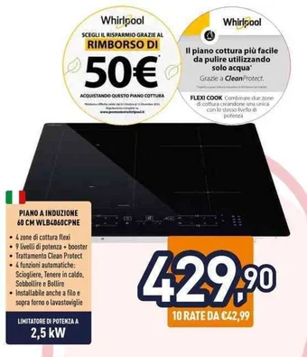 Unieuro PIANO A INDUZIONE 60 CM WLB4060CPNE offerta