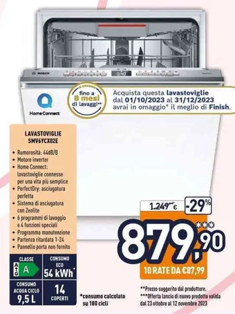 Unieuro LAVASTOVIGLIE SMV6YCX02E offerta