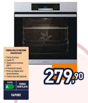 Unieuro FORNO MULTIFUNZIONE BSA65226AX offerta