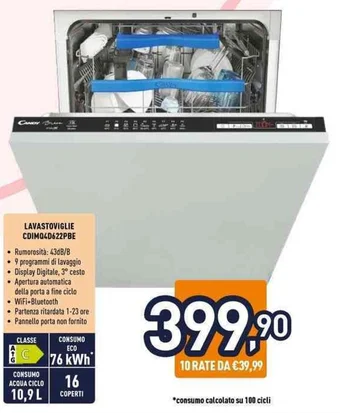 Unieuro LAVASTOVIGLIE CDIM040622PBE offerta