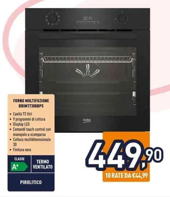 Unieuro FORNO MULTIFUZIONE BBIM17300BPS offerta