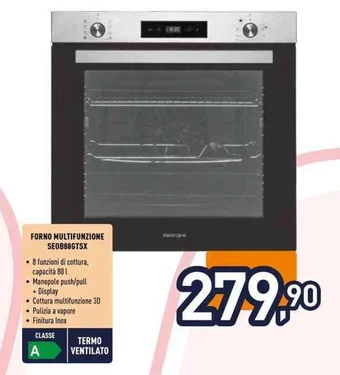 Unieuro FORNO MULTIFUNZIONE SEOB88GTSX offerta
