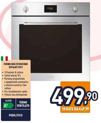Unieuro FORNO MULTIFUNZIONE SFP6401TVX1 offerta
