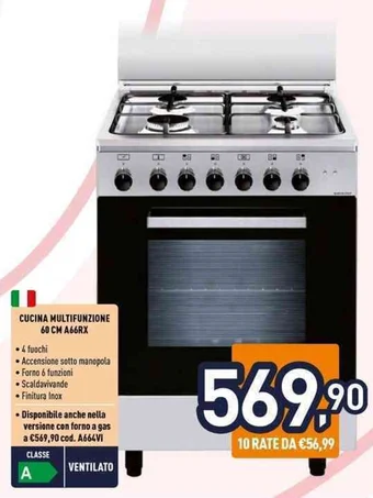 Unieuro CUCINA MULTIFUNZIONE 60 CM A66RX offerta