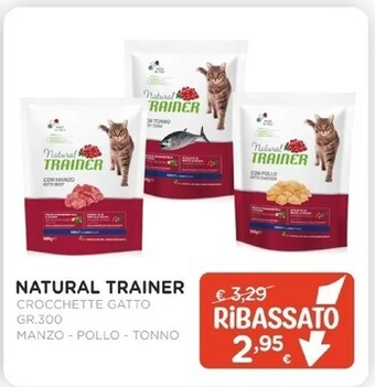 Arcaplanet Natural trainer crocchette gatto gr.300 manzo-pollo-tonno offerta