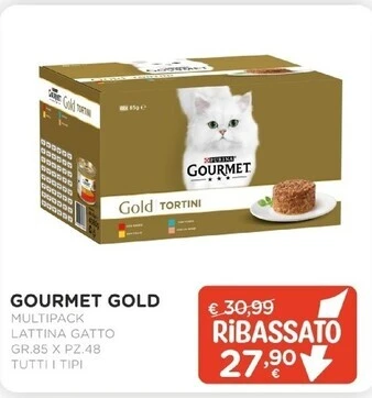 Gourmet gold lattina gatto multipack gr.85 x pz.48 tutti i tipi