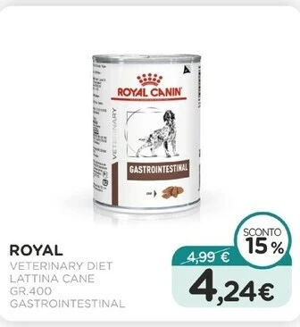 Arcaplanet Royal veterinary diet lattina cane gr.400 gastrointestinal offerta
