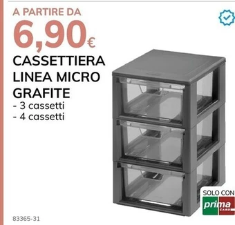 Cassettiera linea micro grafite