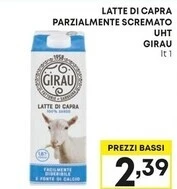 Pam Girau latte di capra parzialmente scremato uht offerta