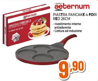 aeternum PIASTRA PANCAKE 4 FORI RED 26CM