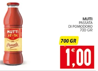 SpesAmica MUTTI PASSATA DI POMODORO 700 GR offerta
