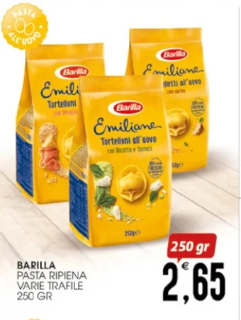 SpesAmica BARILLA PASTA RIPIENA VARIE TRAFILE 250 GR offerta
